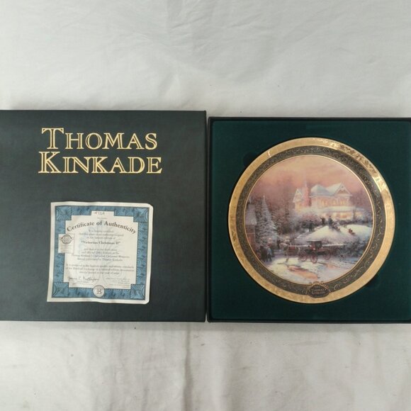 Thomas Kinkade Victorian Christmas II 2001 Braford Exchange Collectors Plate - Picture 1 of 9
